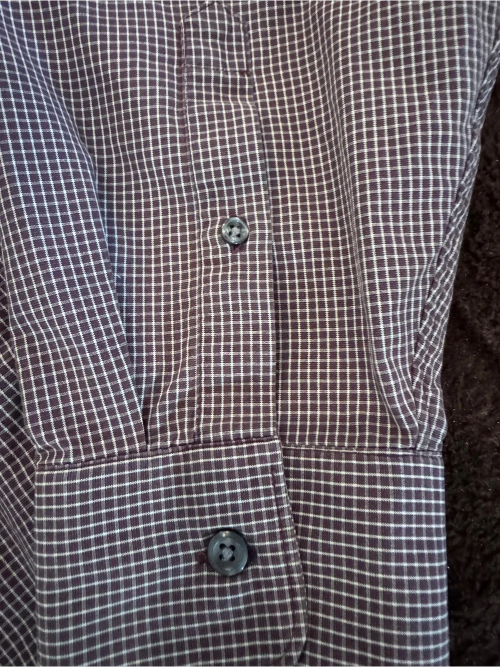 J. Crew Men’s XL Check Dress Shirt in Navy, Burgundy and White